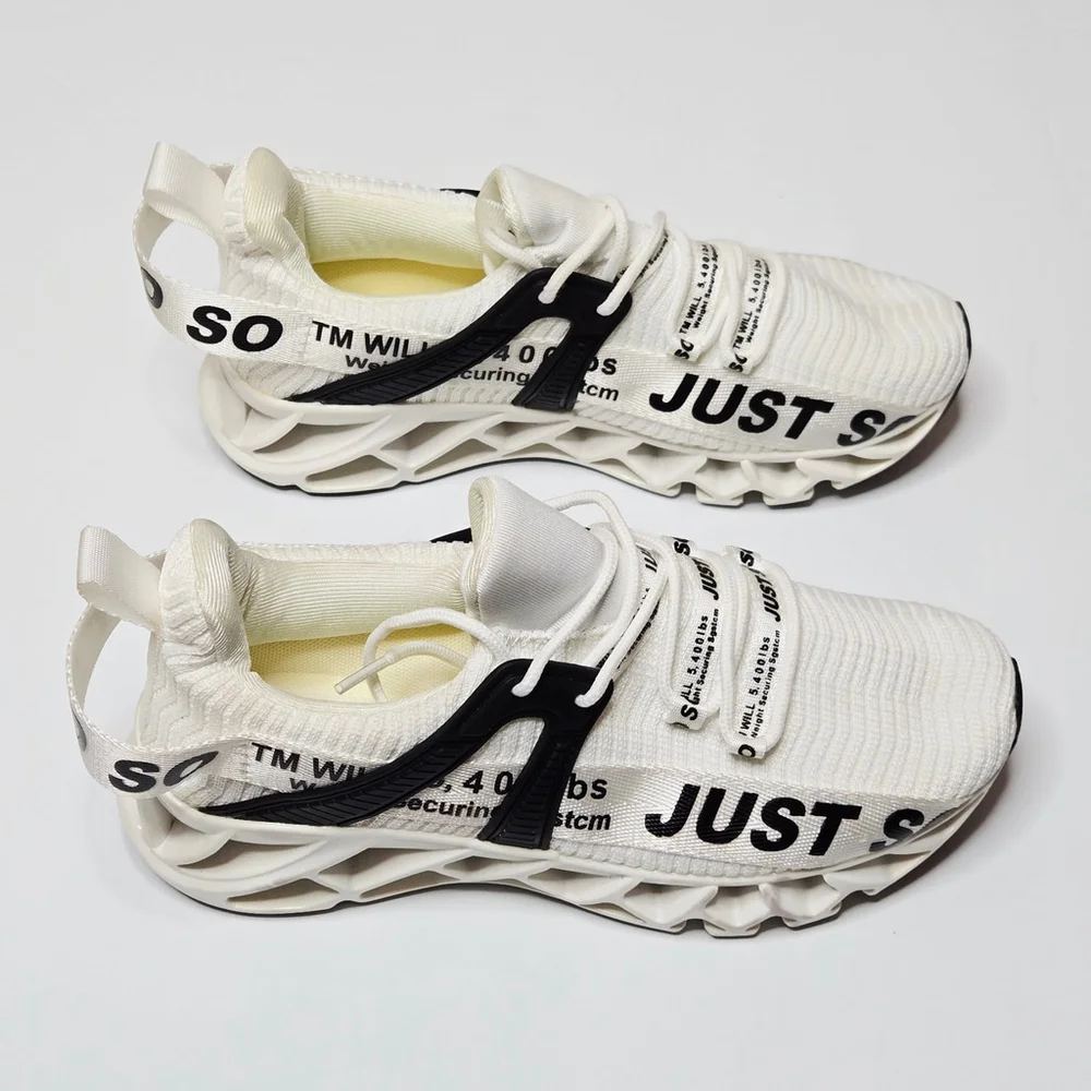Just So So Women's White Black Fashion Gym Sneaker Shoes Sz 38 US 7.5/8